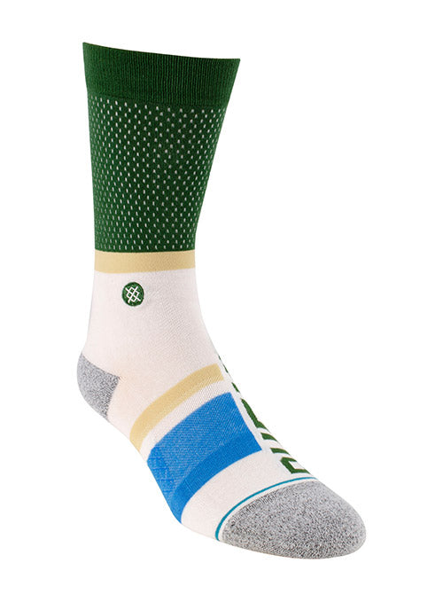 Stance Shortcut Milwaukee Bucks Crew Sock In White & Green - Right Side View