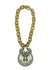 Aminco Oversized Global Logo Gold Milwaukee Bucks Chain Necklace In Gold & Green - Front View