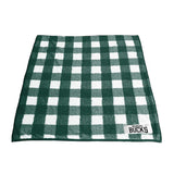 Logo Brands Frosty Buffalo Check Milwaukee Bucks Blanket In Green & White - Top View