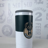 Logo Brands Colorblock White Milwaukee Bucks Slim Can Cooler
