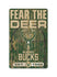 Wincraft Fear The Deer 11x17 Milwaukee Bucks Wood Sign In Green & Tan - Front View