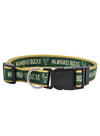 Pets First Satin Milwaukee Bucks Collar In Green - Side View With Buckle
