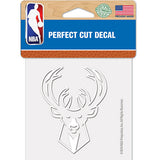 Wincraft Icon 4x4 White Milwaukee Bucks Decal In White - Packaging View