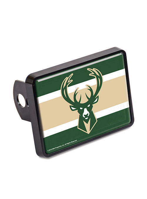 Wincraft Icon Milwaukee Bucks Universal Hitch Cover In Green, Cream & White - Front View