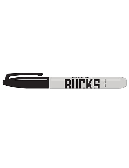 Pro Specialties Group Wordmark Black Milwaukee Bucks Permanent Marker In Grey & Black - Side View