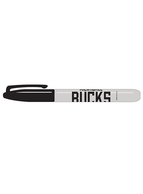 Pro Specialties Group Wordmark Black Milwaukee Bucks Permanent Marker In Grey & Black - Side View