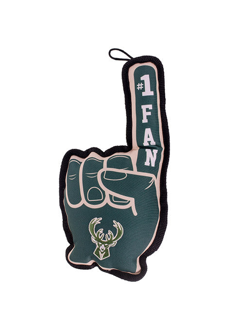 Pets First Foam Finger Squeaking Milwaukee Bucks Pet Toy