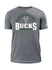 New Era Eastern Conference Icon Milwaukee Bucks T-Shirt In Grey - Front View