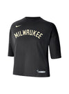 Women's Nike 2022 Statement Edition Courtside Boxy Milwaukee Bucks Crop T-Shirt