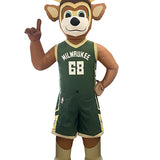 Logo Brand Bango Milwaukee Bucks Inflatable Mascot In Green & Brown - Front View