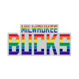 Pro Specialties Group Pride Rainbow Wordmark Milwaukee Bucks Pin - Front View