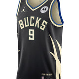 Jordan 2022 Statement Edition Bobby Portis Milwaukee Bucks Swingman Jersey In Black - Front View