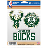 Rico Triple Spirit Milwaukee Bucks 3-Pack Sticker Set In Green & White - Packaging View