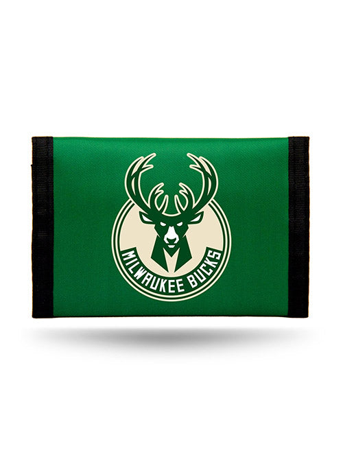 Rico Trifold Milwaukee Bucks Nylon Wallet In Green & Black - Front View