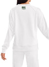 Women's DKNY Zoey Milwaukee Bucks Crewneck Sweatshirt In White - Back View On Model