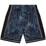 Michell & Ness HWC 2000 Tie Dye Milwaukee Bucks Swingman Shorts In Blue & Black - Back View