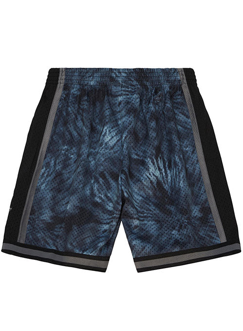 Michell & Ness HWC 2000 Tie Dye Milwaukee Bucks Swingman Shorts In Blue & Black - Back View