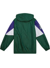 Mitchell & Ness HWC THRW Milwaukee Bucks Full Zip Windbreaker Jacket In Green, White & Purple - Back View