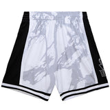 Mitchell & Ness HWC '93 Marble Milwaukee Bucks Swingman Shorts In White, Grey & Black - Front View