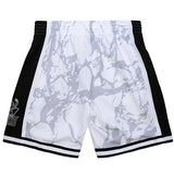 Mitchell & Ness HWC '93 Marble Milwaukee Bucks Swingman Shorts In White, Grey & Black - Back View