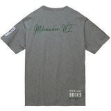 Mitchell & Ness HWC City Collection Milwaukee Bucks T-Shirt In Grey - Back View
