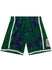 Mitchell & Ness Team Marble Milwaukee Bucks Swingman Shorts In Green, Purple & White - Front View
