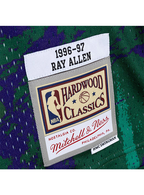 Men's Milwaukee Bucks Ray Allen Mitchell & Ness Green Hardwood