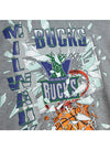 Mitchell & Ness HWC '93 Big Face 6.0 Milwaukee Bucks Crewneck Sweatshirt In Grey - Zoom View On Front Logo