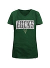 Youth New Era Sequin Bucks Green Milwaukee Bucks T-Shirt