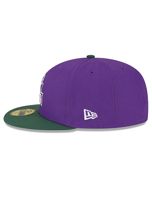 New Era 59Fifty HWC '93 JPack Milwaukee Bucks Fitted Hat In Purple & Green - Left Side View
