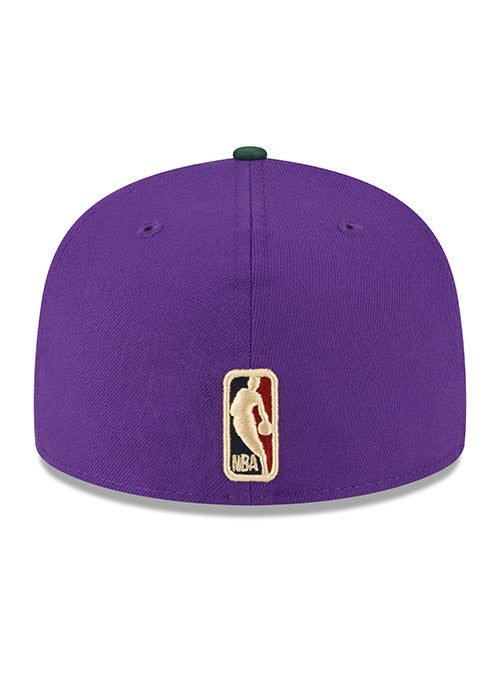New Era 59Fifty HWC '93 JPack Milwaukee Bucks Fitted Hat In Purple & Green - Back View