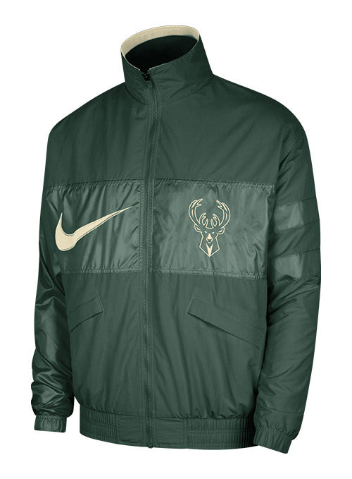 Nike CTS GX Milwaukee Bucks Lightweight Jacket In Green - Front View