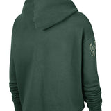 Nike CTS GX Milwaukee Bucks Hooded Cropped Sweatshirt In Green - Back View